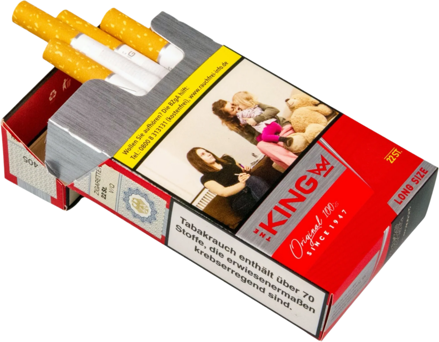 King Zigaretten Red 100 Long Size - 10 Packungen