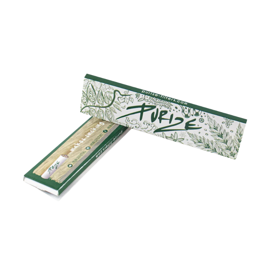PURIZE® King Size Slim (42 Blättchen - gebleicht - 50er Box) Grün