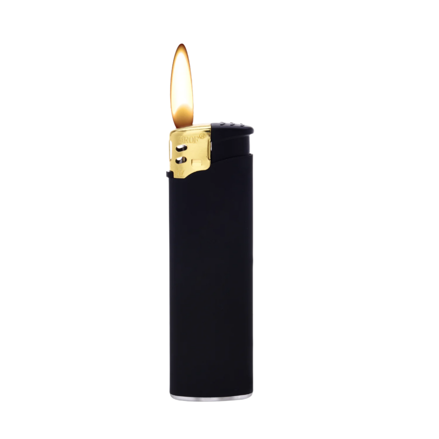 Feuerzeuge Schwarz/Gold Rubber Touch Elektronisch