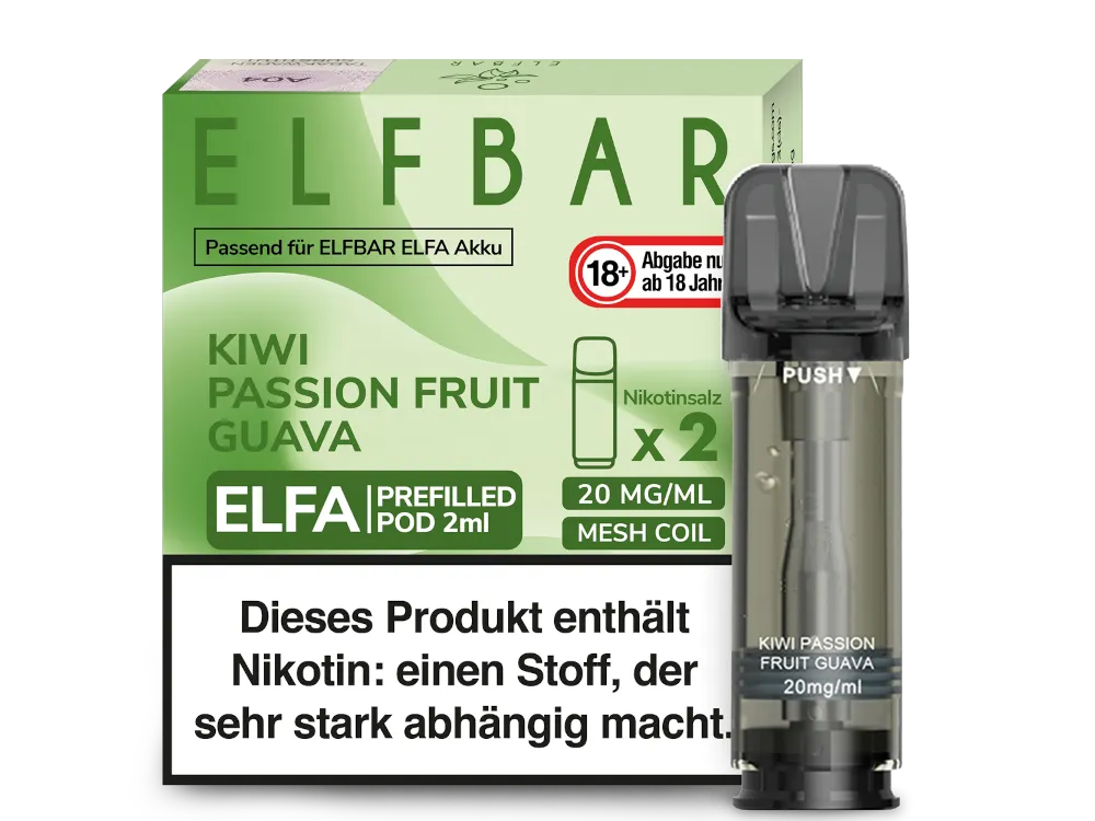 Elfbar - ELFA Pods - Kiwi Passionfruit Guava (20mg/ml)