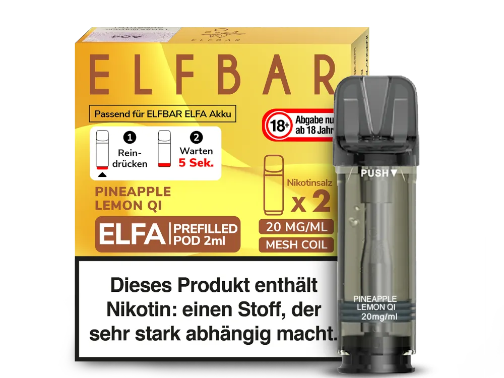 Elfbar - ELFA Pods - Pineapple Lemon Qi (20mg/ml)