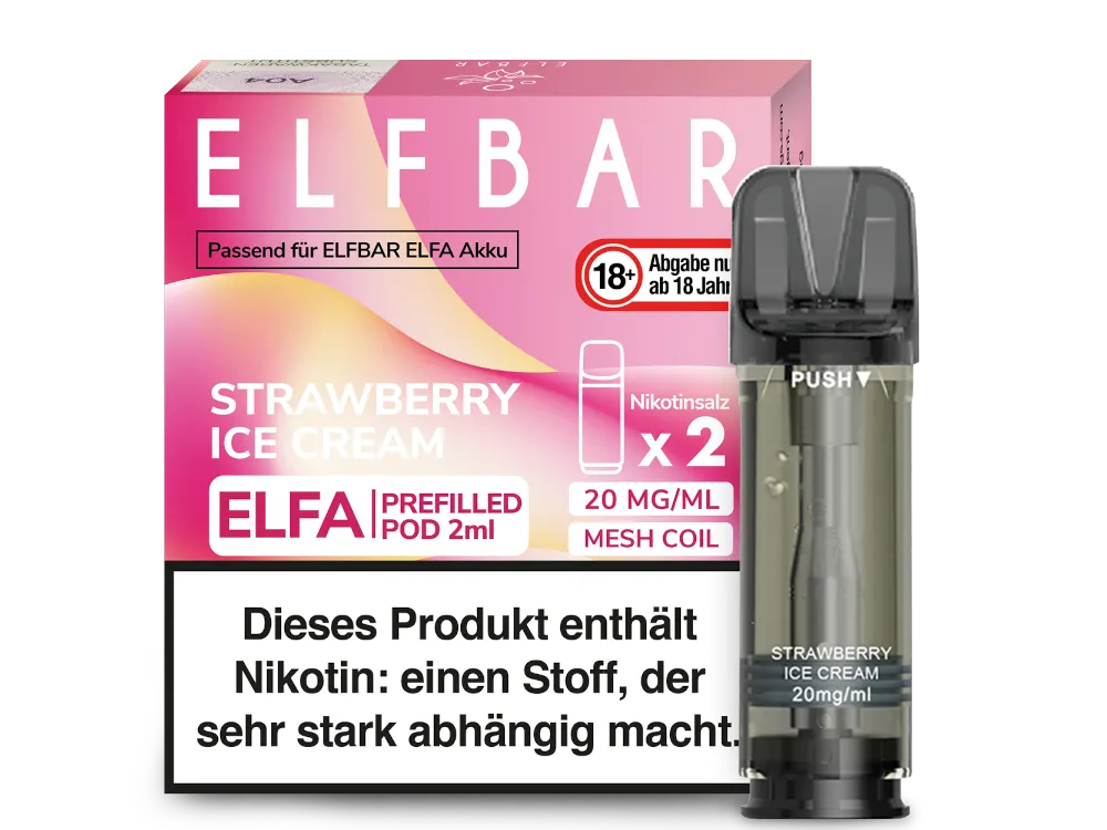 Elfbar - ELFA Pods - Strawberry Ice Cream (20mg/ml)