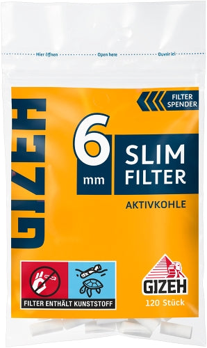 Gizeh Slim Filter Aktivkohle - 20 Packungen