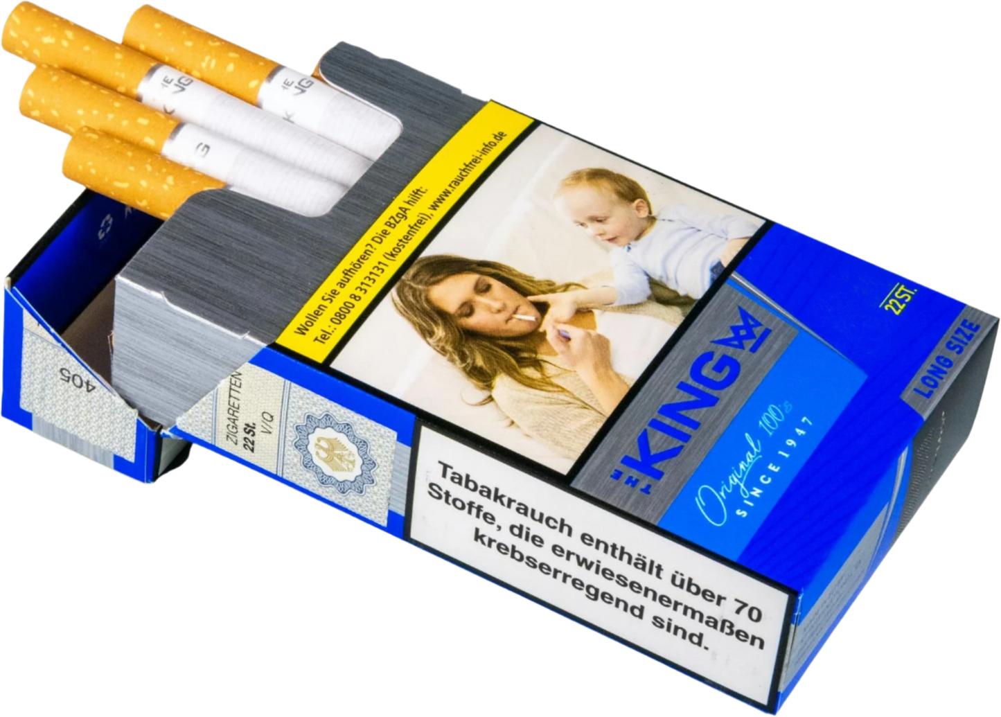King Zigaretten Blue 100 Long Size