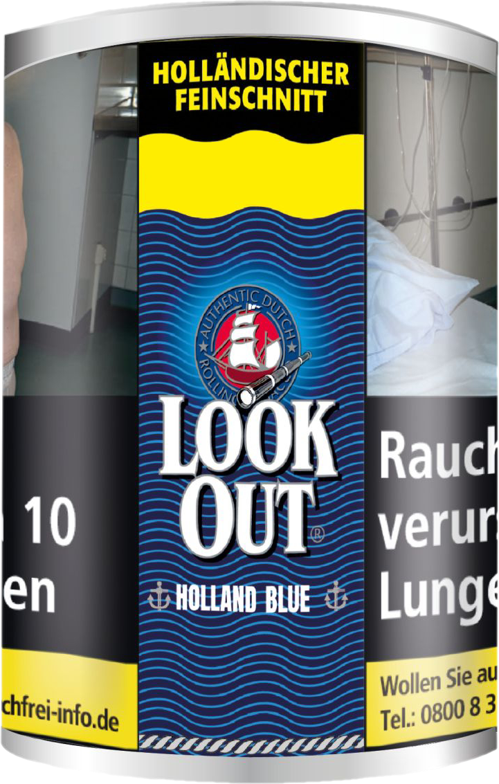 Look Out Holland Black Halfzware Shag Tabak Dose