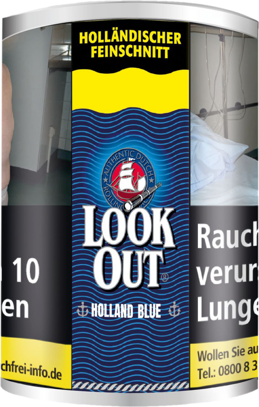 Look Out Holland Black Halfzware Shag Tabak Dose