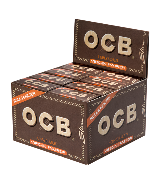 OCB Unbleached Rolls + Tips Virgin Paper