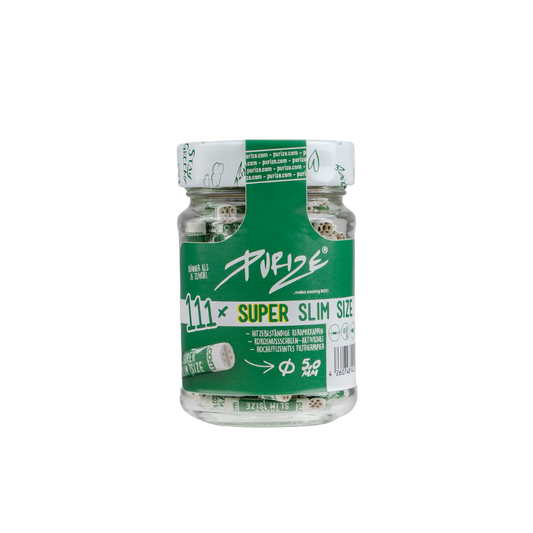 PURIZE® Super Slim Size Aktivkohlefilter, weiß ø 5mm 111er Glas