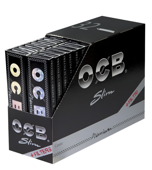 OCB Black Premium Long Slim + Tips