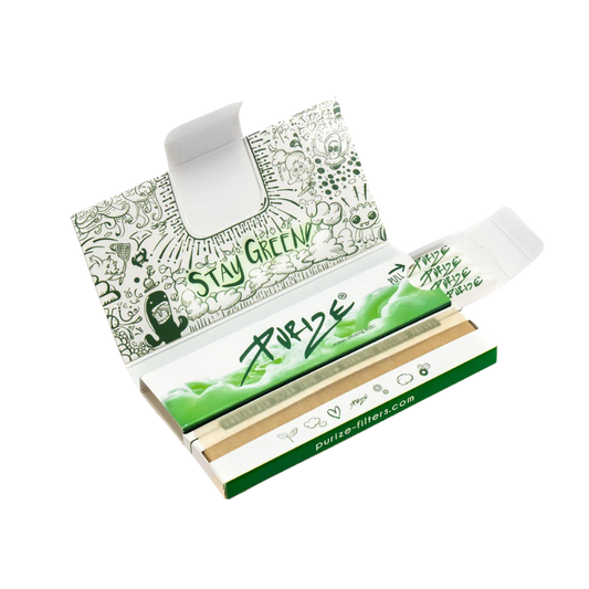 PURIZE® Papes’n’Tips (32 KSS Blättchen + 16 Aktivkohlefilter - XTRA Slim) Braun