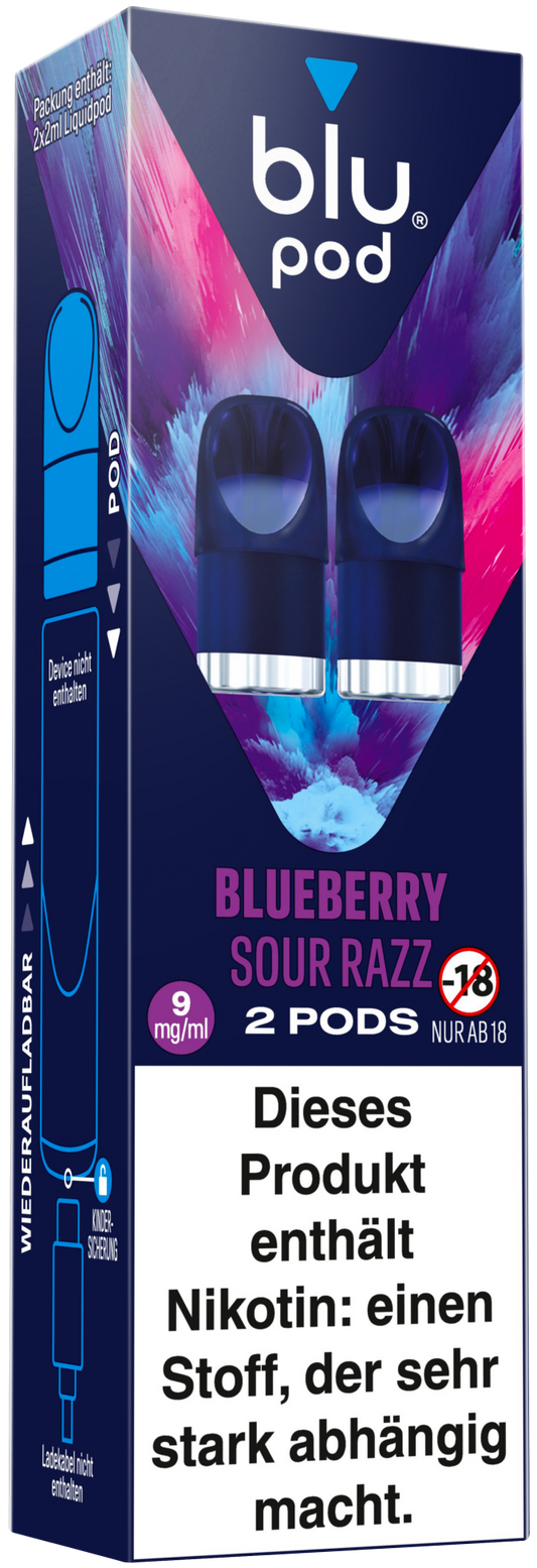 Blu Bar Pods - Blueberry Sour Razz - 10 Stk.