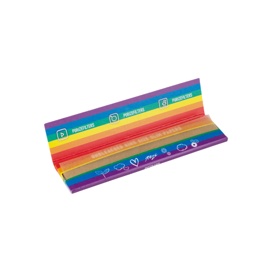 PURIZE® King Size Slim (42 Blättchen - gebleicht - 50er Box) Rainbow