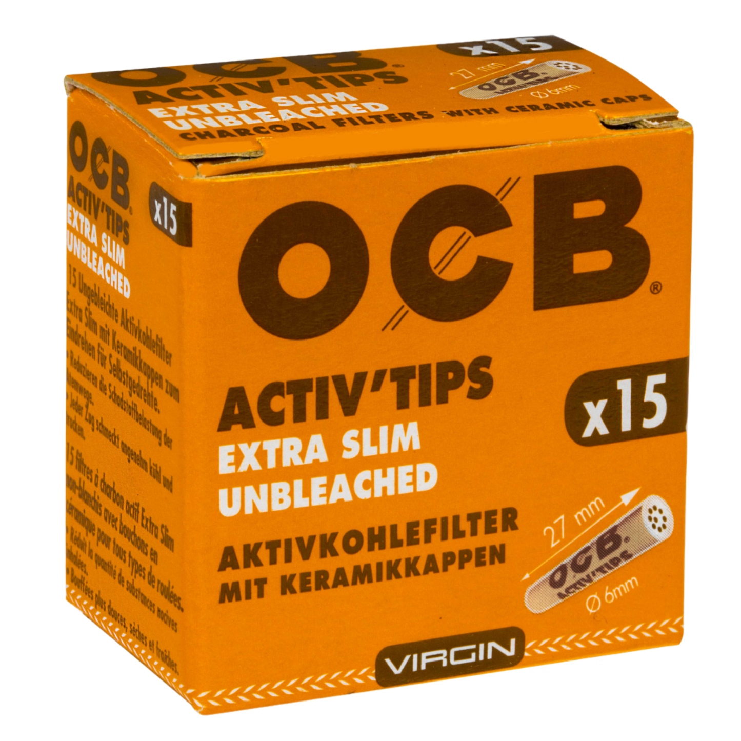 OCB ActivTips Extra Slim (6mm) Unbleached