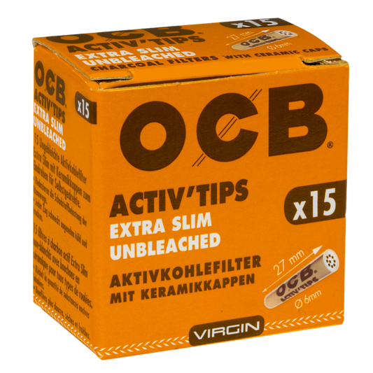 OCB ActivTips Extra Slim (6mm) Unbleached