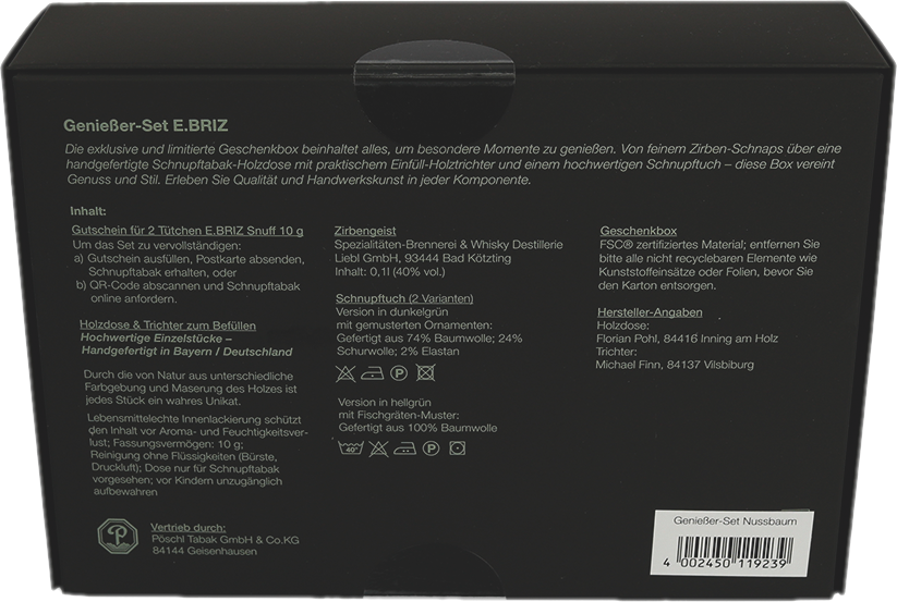 E.BRIZ Geniesserset-Schnupftabak - Olive