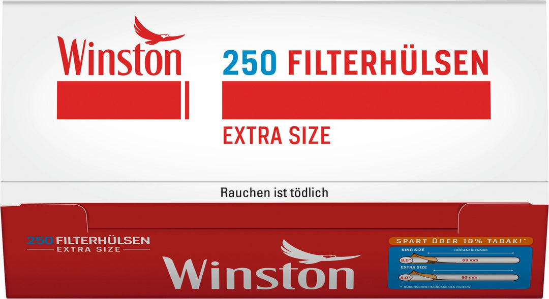 Winston Filterhülsen Extra Size - 4 Packungen