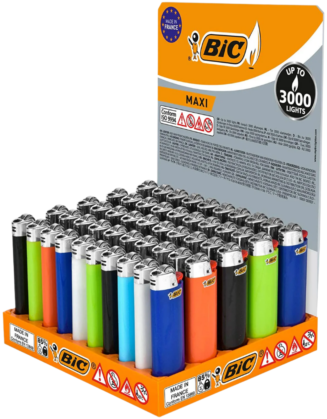 BIC Maxi Bunt Feuerzeuge - 50 Stück