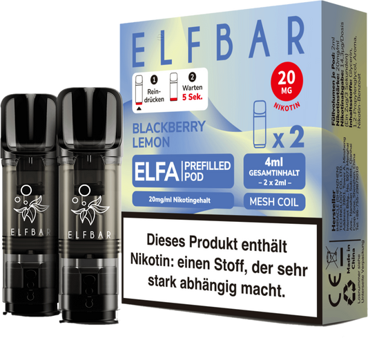 Elfbar - ELFA Pods - Blackberry Lemon (20mg/ml)
