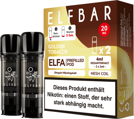 Elfbar - ELFA Pods - Golden Tobacco (20mg/ml)