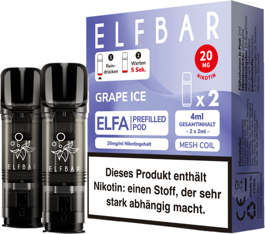 Elfbar - ELFA Pods - Grape Ice (20mg/ml)