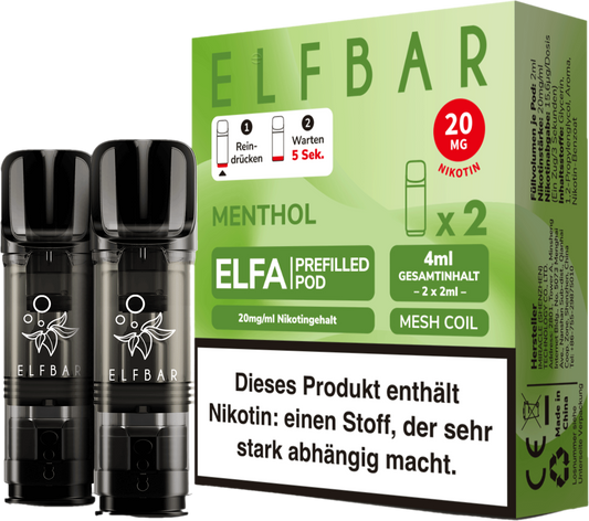 Elfbar - ELFA Pods - Menthol (20mg/ml)