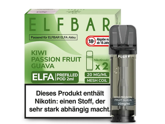Elfbar - ELFA Pods - Kiwi Passionfruit Guava (20mg/ml)