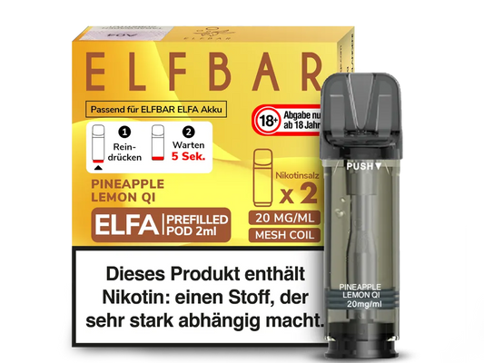 Elfbar - ELFA Pods - Pineapple Lemon Qi (20mg/ml)