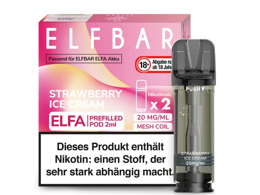 Elfbar - ELFA Pods - Strawberry Ice Cream (20mg/ml)