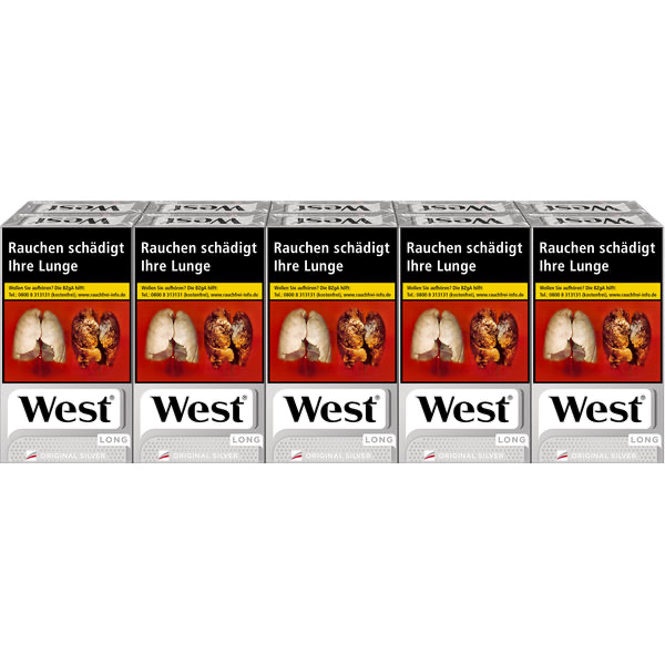 West Zigaretten Silver 100 Long - 10 Packungen